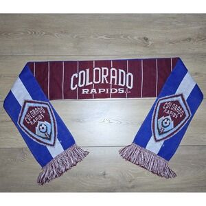 Colorado Rapids MLS Soccer Scarf Ruffneck Burgundy Blue Fringe Colorado Flag